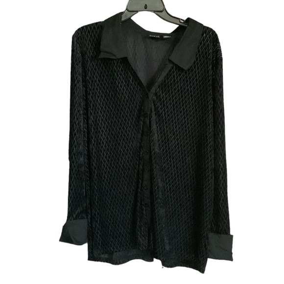 3X Sheer I.N.C. International Concepts Long Sleeve Shirt Black  Button-Up - Picture 1 of 9
